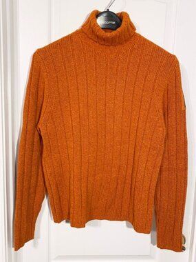 VTG 90s Abercrombie & Fitch Lambswool Turtleneck Sweater, Orange, Men’s L